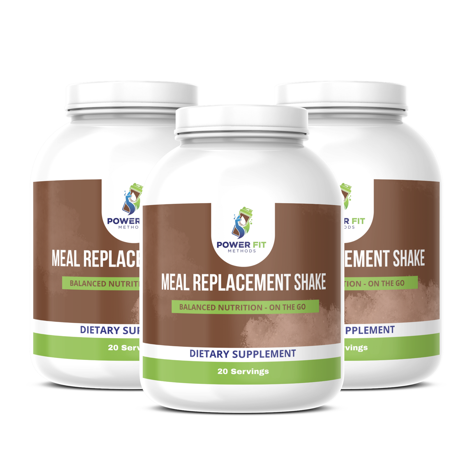 POWER FIT METHODS – Meal Replacement Shake – 3 Jars (60 Servings)